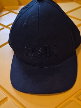 AC/DC Black Rhinestone Logo Curved-Brim Cap Lauren Moshi
